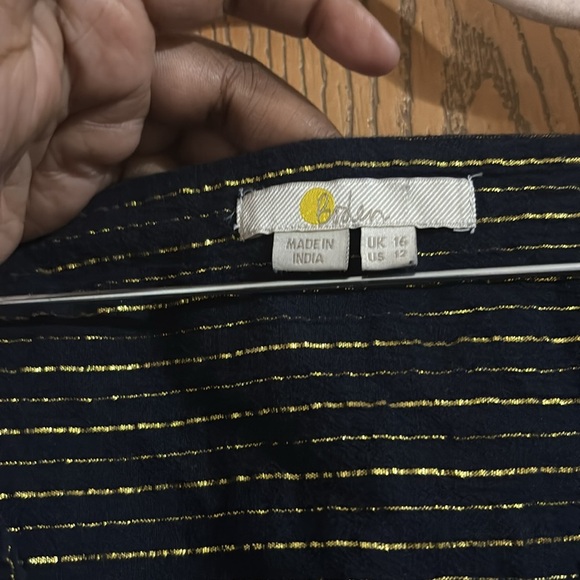 BODEN Lurex Smocked Crop Top size 12 - Picture 4 of 6